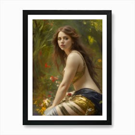 Aphrodite goddess forest nymph fantasy art dryad woman ideal beautiful painting Art Print