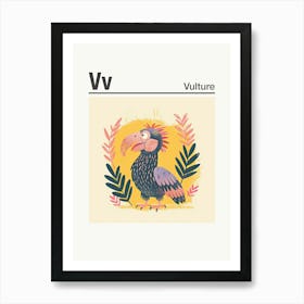Animals Alphabet Vulture 3 Art Print