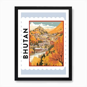 Bhutan 2 Travel Stamp Poster Art Print
