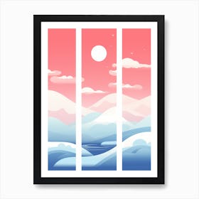 Landscape With Mountains And Clouds Art Print