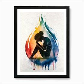 Rainbow Raindrop Art Print