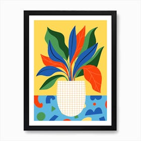 Abstract Potted Plant Art Print