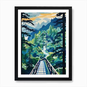 Capilano Suspension Bridge Park, Canada, Colourful 2 Art Print