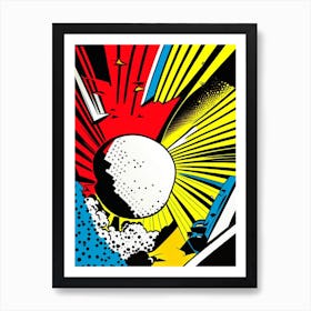 Asteroid Impact Bright Comic Space Art Print