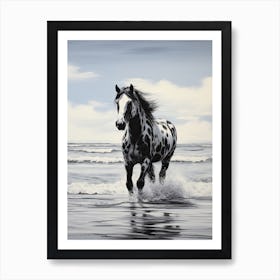 A Horse Oil Painting In  Maldives Beaches, Maldives, Portrait 3 Art Print