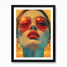 Sexy Girl In Sunglasses 1 Art Print