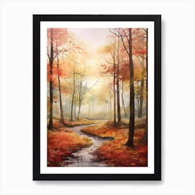 Autumn Forest Landscape The New Forest England 1 Art Print