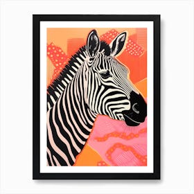 Patterned Portrait Of A Zebra Art Print