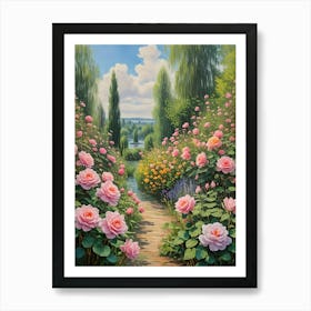 Roses In The Garden Art Print