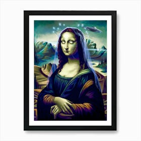 Alien Mona Lisa Galaxy Beauty Art Print