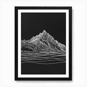 Ben Vorlich Loch Earn Mountain Line Drawing 1 Art Print