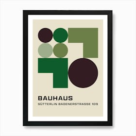 Bauhaus Minimalist Abstract Print 3 Green Art Print