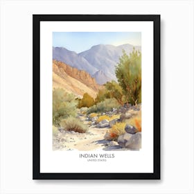 Indian Wells 3 Watercolour Travel Poster Art Print