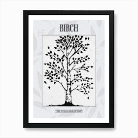 Birch Tree Simple Geometric Nature Stencil 11 Poster Art Print