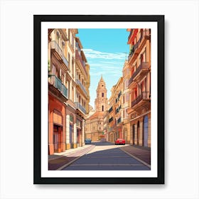 San Sebastian, Spain, Flat Illustration 4 Art Print