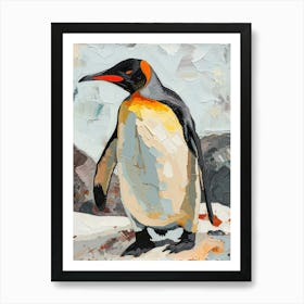 King Penguin Carcass Island Colour Block Painting 2 Art Print
