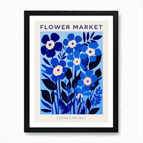 Blue Flower Market Poster Forget Me Not 3 Art Print