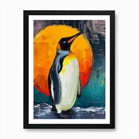 King Penguin Isabela Island Colour Block Painting 4 Art Print