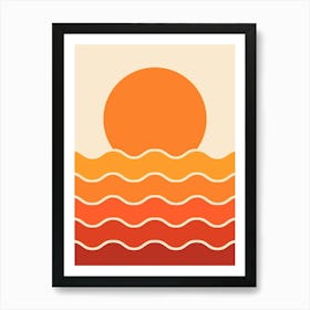 Mid Century Modern Sunset Art Print