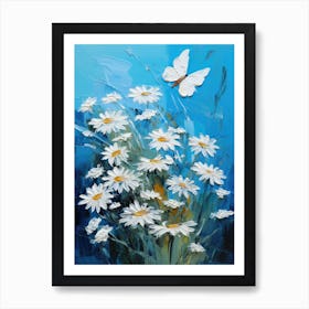 Daisies And Butterflies 3 Art Print