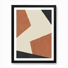 Minimalist Abstract Graphic Edge - Terracotta Warm Orange Brown Red Art Print