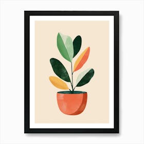 Zz Plant Minimalist Illustration 9 Art Print