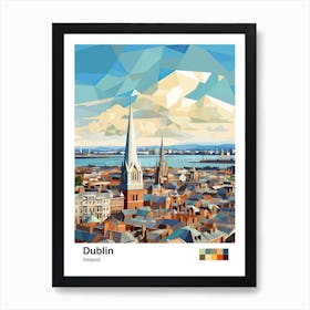 Dublin, Ireland, Geometric Illustration 2 Poster Art Print