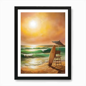 Lifeguard On The Beach Art Print