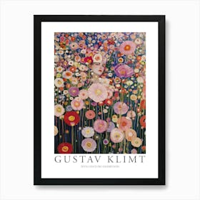 Gustav Klimt Print Flowers Woman Poster Klimt Exhibition Poster Painting Flower Garden Midsummer Art Print