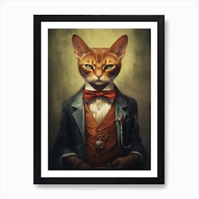 Gangster Cat Abyssinian Cat Art Print