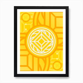 Geometric Abstract Glyph in Happy Yellow and Orange n.0060 Art Print