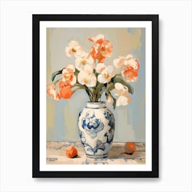 Pansy Flower And Peaches Still Life Painting 1 Dreamy Art Print