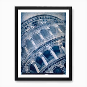 Pisa Tower Cyanotype Art Print