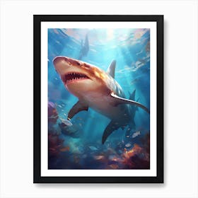  A Nurse Shark Vibrant Paint Splash 3 Art Print