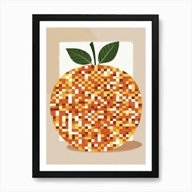 Pixelated Orange 1 Art Print