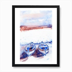 Two Boats On The Beach Art Print