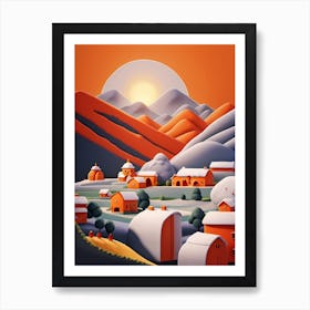 Winter Village 1 Art Print