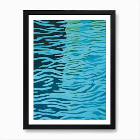 Blue Depths Swimming Pool Pattern Art Print Art Print