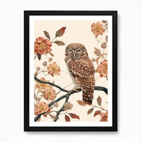 Brown Fish Owl Japanese Painting 3 Art Print