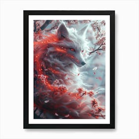 Beautiful Fantasy White Fox 19 Art Print