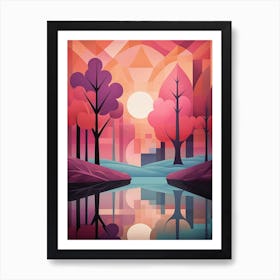 Landscape Geometric Abstract Illustration 13 Art Print