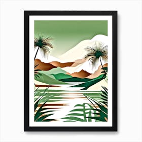 Landscape With Palm Trees Art Print