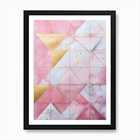 Pink Gold Marble Wall Art Art Print