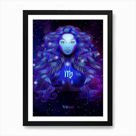 Virgo — Zodiac neon signs Art Print