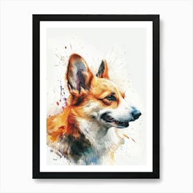 Pembroke Welsh Corgi Watercolor Painting 3 Art Print