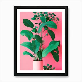 Pink And Green Plant Art Print