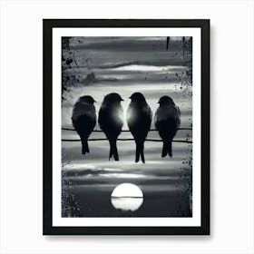 Birds On Wire Art Print