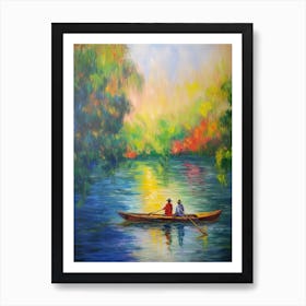 Canoeing In The Style Of Monet 1 Art Print