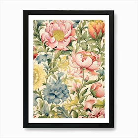 Floral Wallpaper 371 Art Print