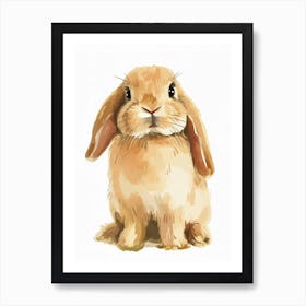 Mini Lop Rabbit Kids Illustration 1 Art Print